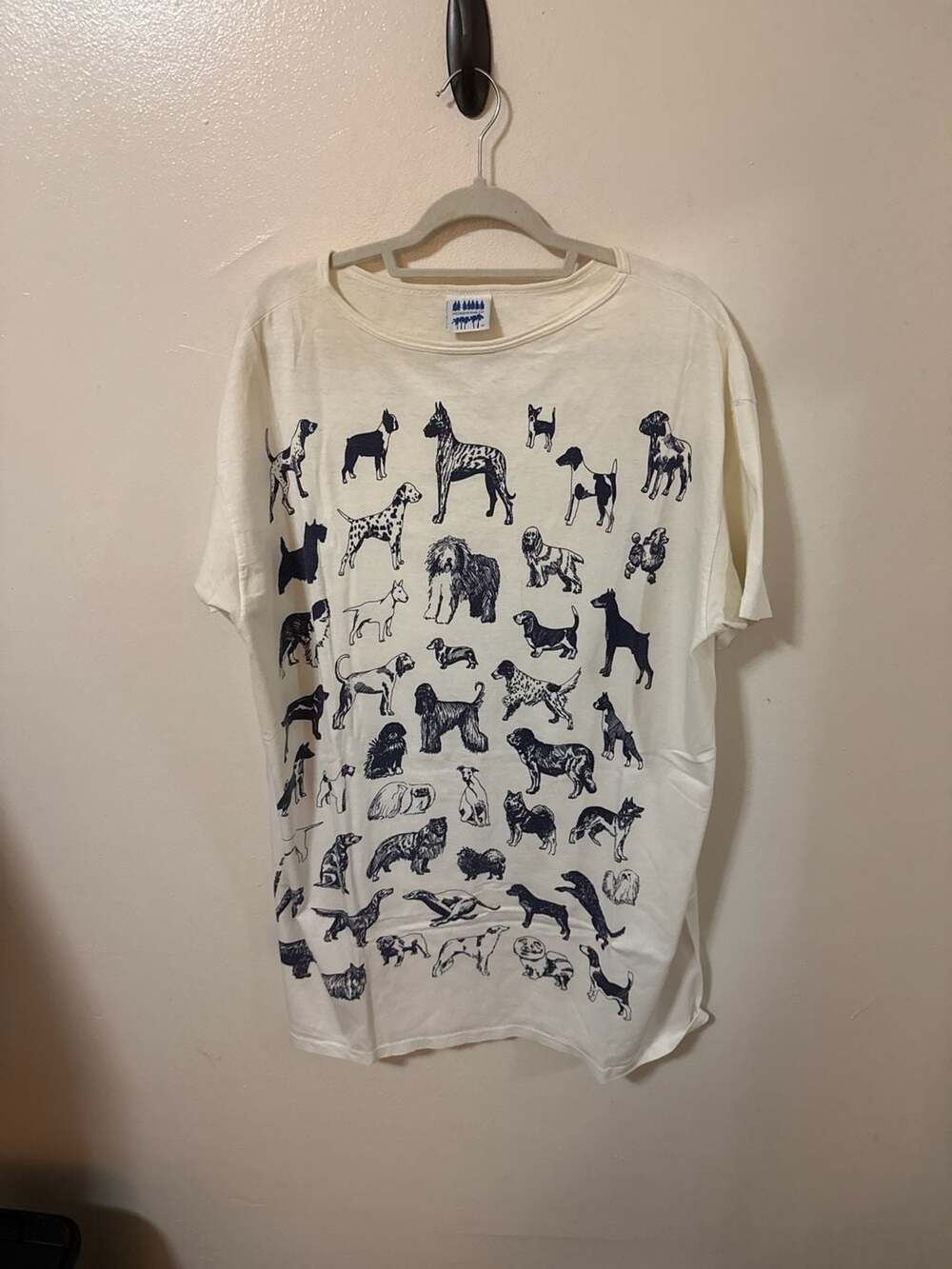 Vintage Michigan Rag Co. Dog Breeds Graphic T-Shirt All Over Print Style